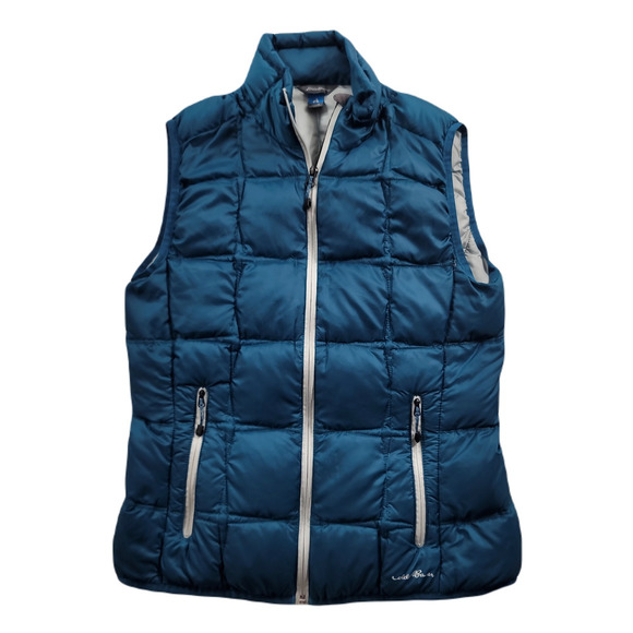 Eddie‎ Bauer First Accent Puffer Vest Womens Medium Teal Green Goose Down - Picture 1 of 10